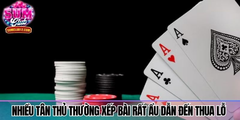 Nhiều tân thủ thường xếp bài rất ẩu dẫn đến thua lỗ 